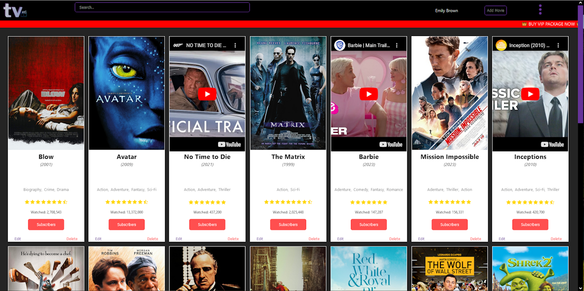 Movies Subscriptions